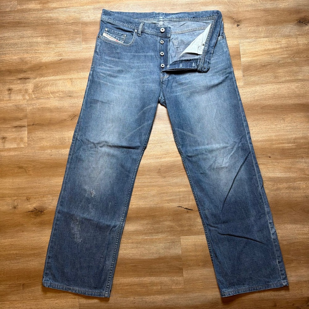 Vintage Diesel Kuratt Jeans Mens 36x32 Blue Relaxed Baggy Fit Made in Italy Y2K